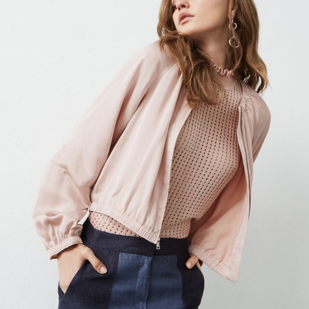 BCBG MAXAZRIA Cruz Sateen Blouson Jacket